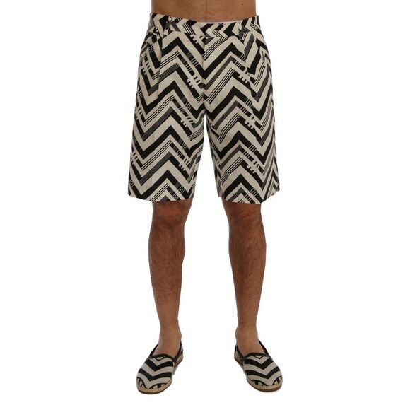 Dolce & Gabbana Chevron Print Shorts Men BlackWhite